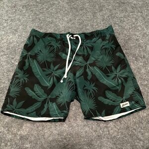 Bather Swim Trunks Mens 32‎ Tropical Palm Leaf Board Shorts Pocket Huckberry